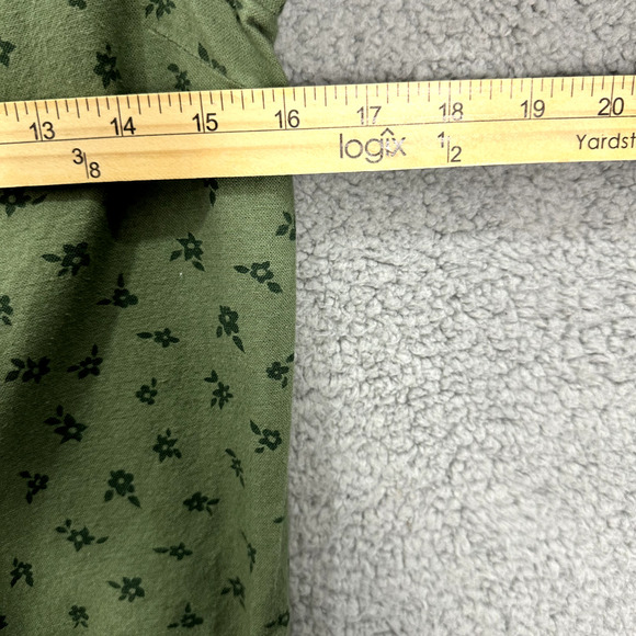 The Nines By Hatch Maternity XS Jumpsuit Green Floral Long Sleeve Button Pockets - Picture 3 of 6